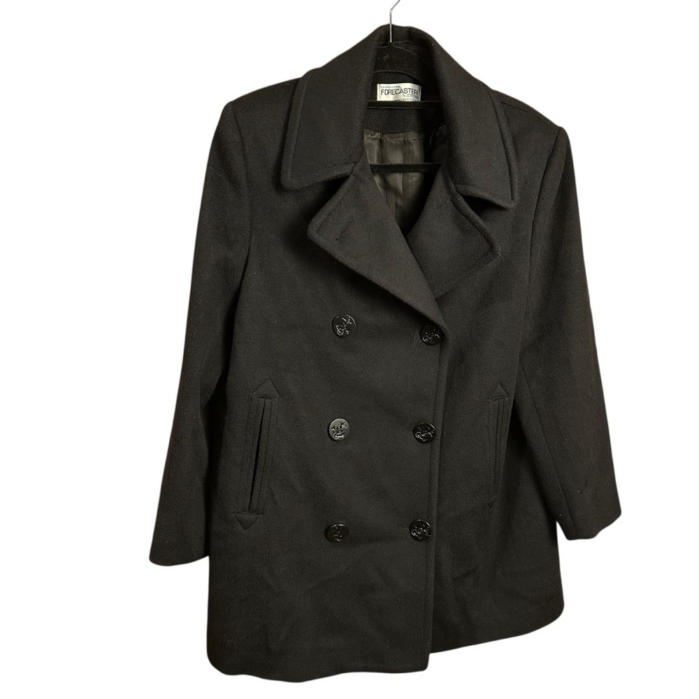 Forecaster Black Double-Breasted Wool Blend Coat Size 10 - Picture 2 of 8